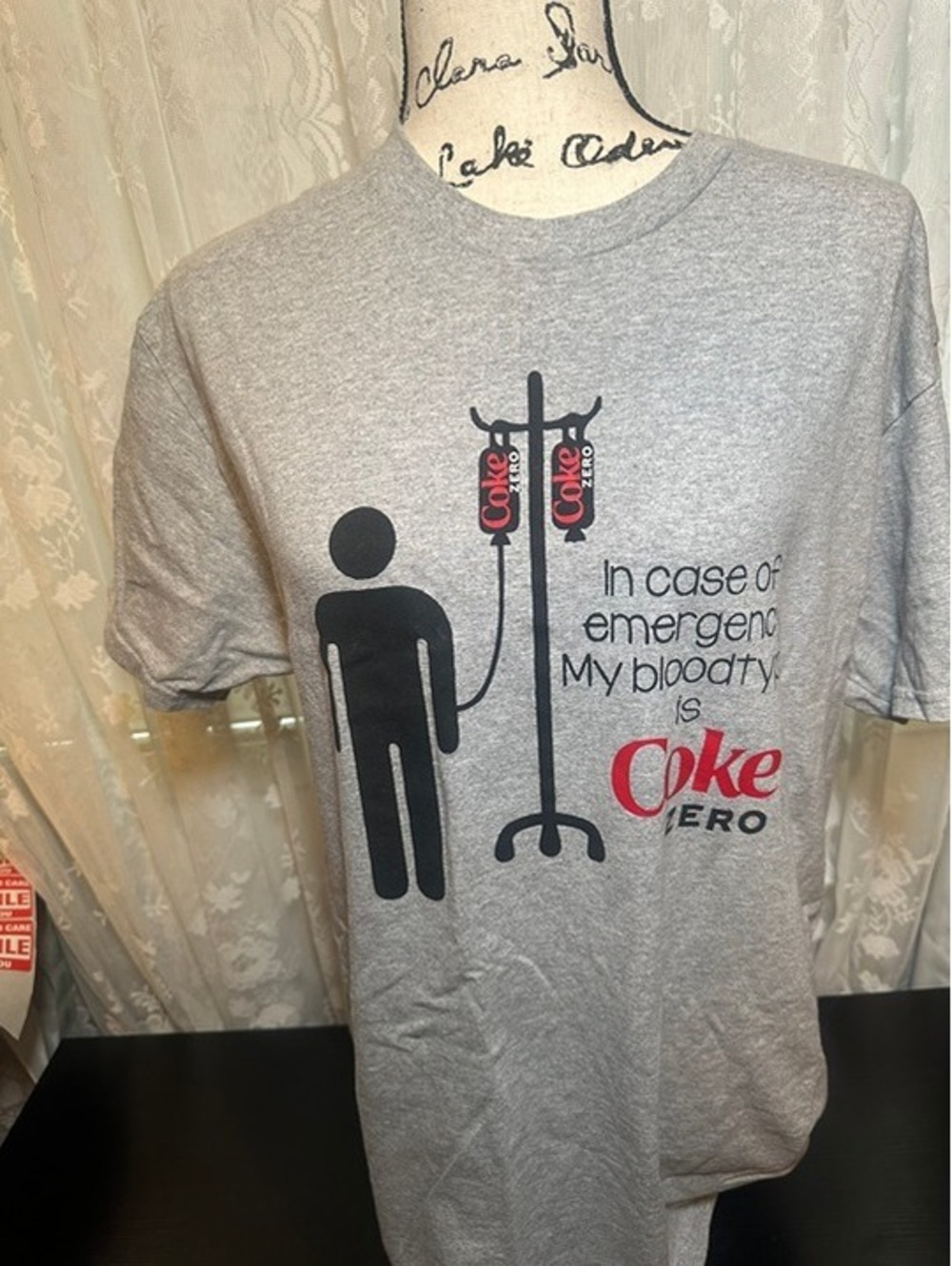 Coke Zero Funny Blood Type Graphic T-Shirt Gray Gildan Large Etsy
